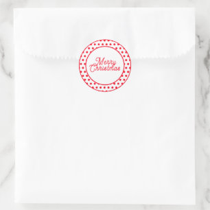 Schattige vrolijke kerst rode stippen ronde sticker