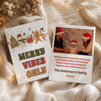 Schattige vrolijke kerstfoto feestdagenkaart