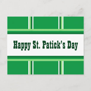 Schattige vrolijke St. Patrick's Day gestreepte gr Feestdagenkaart