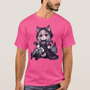 Schattige Vrouw Kawaii Weerwolf T-shirt