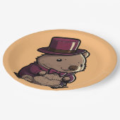 Schattige vrouw papieren bordje (Gekanteld)