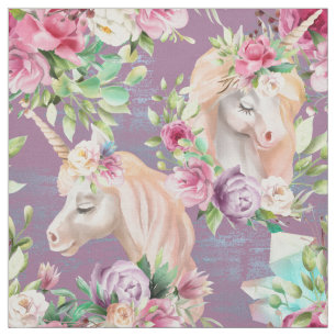 Schattige Vrouwelijke Witte Eenhoorns Roze Paarse  Stof