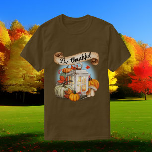 schattige vrouwen dankzij woordkunst Herfst Seizoe T-shirt