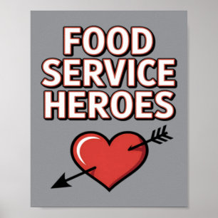 Schattige vrouwen lunchdame schoolkantine poster