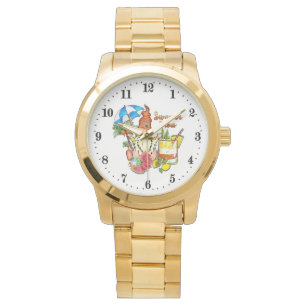 schattige vrouwen strandgnome Summer vibes Horloge
