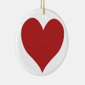 Schattige Vuurbaksteen Hart Keramisch Ornament (Rechts)