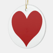 Schattige Vuurbaksteen Hart Keramisch Ornament (Links)