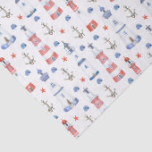 schattige vuurtoren strandpartij tissuepapier (Detail)