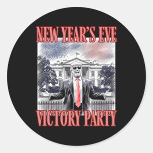 Schattige vuurwerk op oudejaarsavond van Trump Ronde Sticker