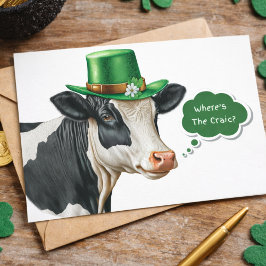 Schattige Waar is de Craic St. Patrick's Day Feestdagenkaart