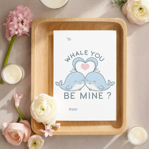 Schattige Wal Vis Jij Bent Van Mij Puns Valentijns Notitiekaartje