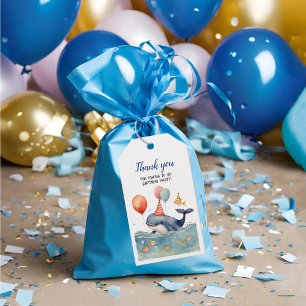 Schattige Wal Visserij Jongens Verjaardag Bedankt Cadeaulabel