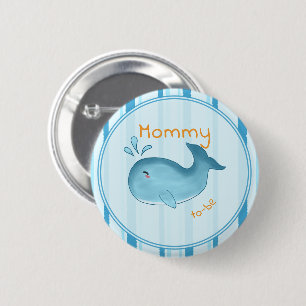 Schattige walvis baby shower aanstaande moeder ronde button 5,7 cm
