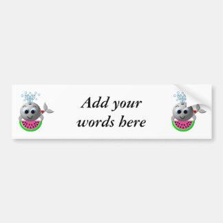 Schattige Walvis en Watermeloen Bumpersticker