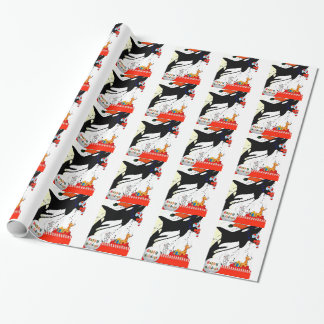 schattige walvis kerstpapier cadeaupapier