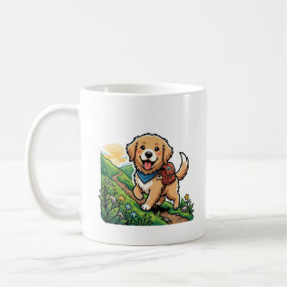 Schattige Wandelende Gouden Retriever Puppy Avontu Koffiemok