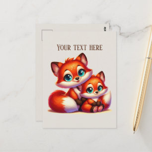 Schattige wandelende vos liefhebbers aanpasbaar briefkaart