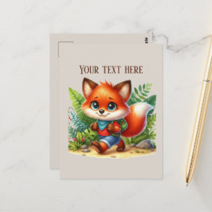 Schattige wandelende vos liefhebbers aanpasbaar briefkaart