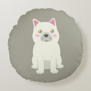Schattige Wangetjes Franse Bulldog Rond Kussen