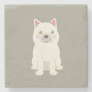Schattige Wangetjes Franse Bulldog Stenen Onderzetter