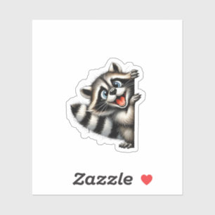 Schattige Wasbeer Christmas Peek - Schattigee Vaka Sticker