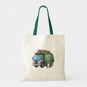 Schattige wasbeer en "eten" vrachtwagen tote bag