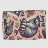  Schattige wasbeer Golfhanddoek (Horizontaal)