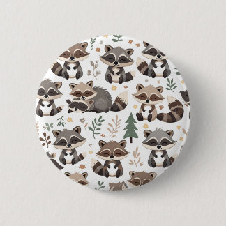 Schattige wasbeer ronde button 5,7 cm