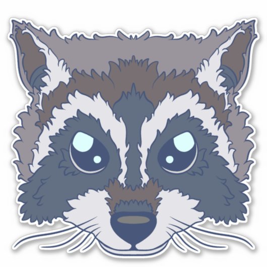 Schattige Wasbeer Sticker (Voorkant)