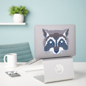 Schattige Wasbeer Sticker (Laptop op bureau)