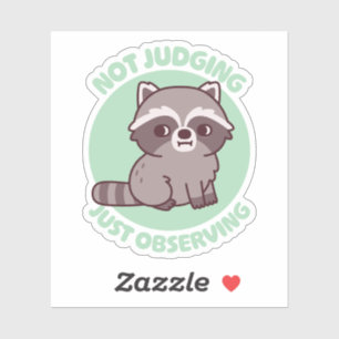 Schattige wasbeer zijdelingse blik Niet oordelend Sticker