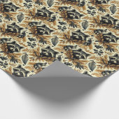 Schattige wasbeerpatroon cadeaupapier (Hoek)