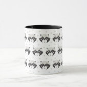 Schattige wasbeerpatroon zwart 11 oz combo Mok (Midden)