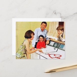 schattige waskamer briefkaart