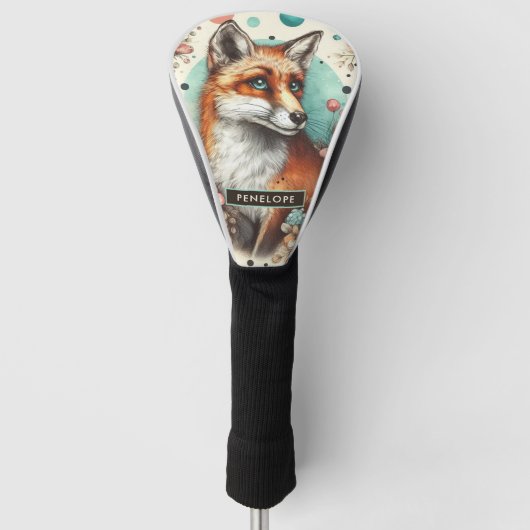 Schattige  Watercolo Fox Schilderen Golfheadcover (Voorkant)