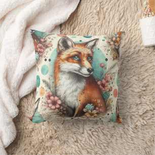 Schattige Watercolo Fox Schilderen Kussen