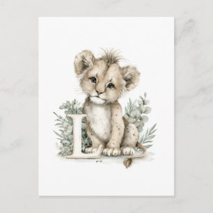 Schattige Watercolor Baby Dieren met Alfabet Lette Briefkaart