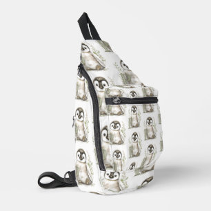 Schattige Watercolor Baby Dieren met Alfabet Pingu Sling Bag