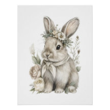 Schattige watercolor baby dieren met bloemen