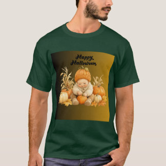 Schattige Watercolor Baby in Pompoen Muts - Gelukk T-shirt