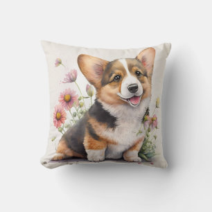 Schattige Watercolor Corgi Puppy Hond Kussen