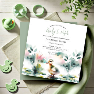 Schattige Watercolor Eend Baby Shower Geslacht Neu Kaart