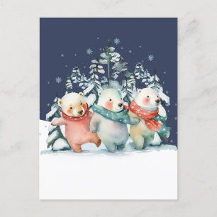 Schattige Watercolor Ijsberen Briefkaart