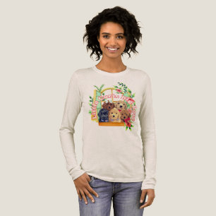 Schattige watercolor poedel puppy's Tri-Blend shirt