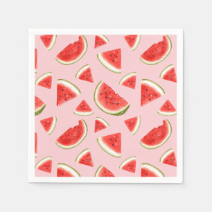 Schattige Watermeloen Pattern Pink Kids Verjaardag Servet