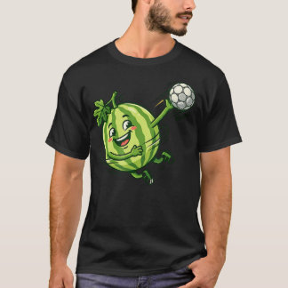 Schattige watermeloen-voetbalspeler nummer 7 t-shirt