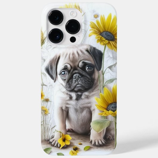 SCHATTIGE WATERVERF BLACK TAN PUG PUPPY DOG Case-Mate iPhone CASE (Achterkant)