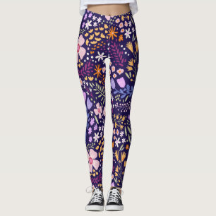 Schattige waterverf bloeiende lente bloemen aangep leggings