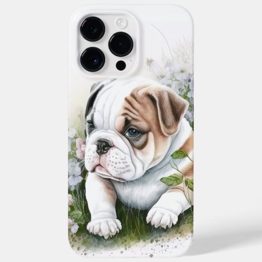 SCHATTIGE WATERVERF BULLDOG PUPPROWERS Case-Mate iPhone CASE (Achterkant)