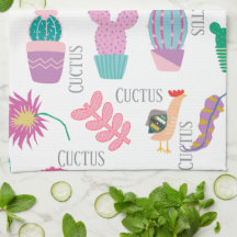 Schattige waterverf cactus en tekst cartoon Roze w